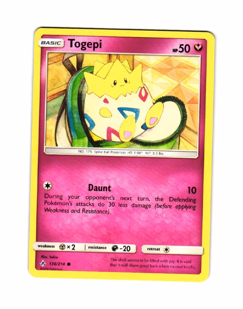 Togepi Common 136/214 Unbroken Bonds Pokemon