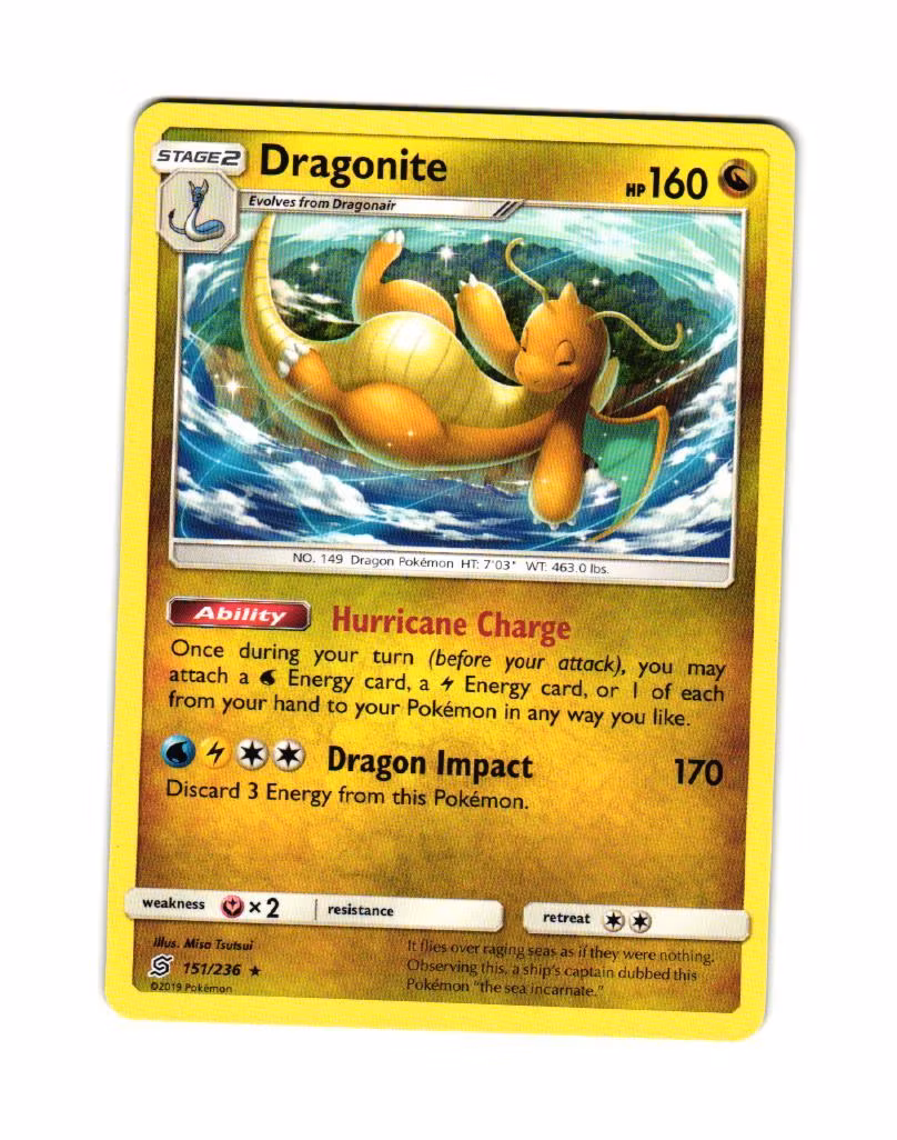 Dragonite Rare 151/236 Unified Minds Pokemon