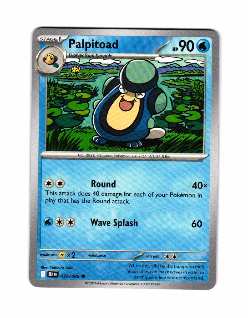Palpitoad Common 020/086 Black Bolt Pokemon