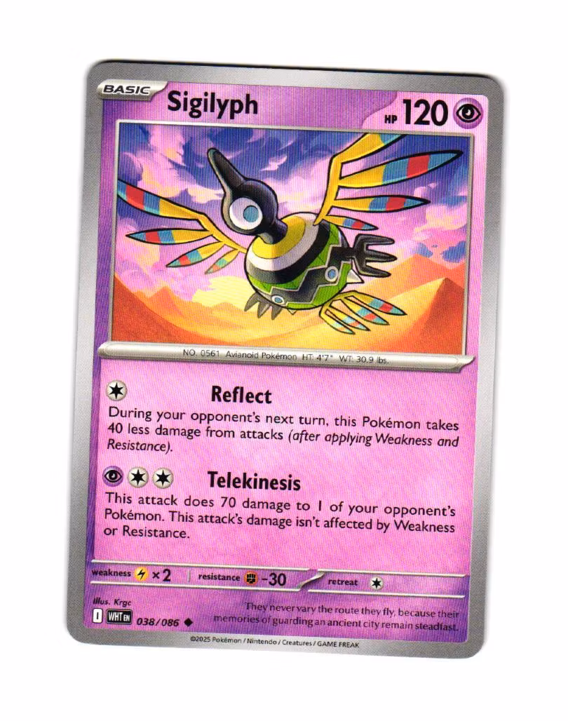 Sigilyph Uncommon 038/086 White Flare Pokemon