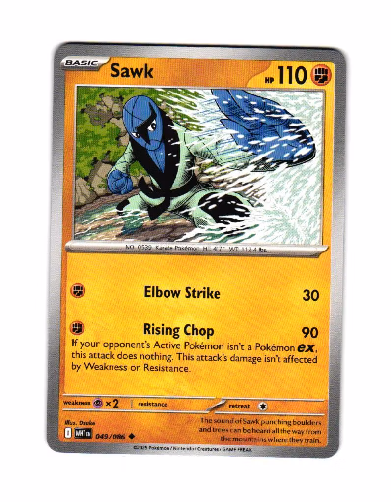 Sawk Uncommon 049/086 White Flare Pokemon