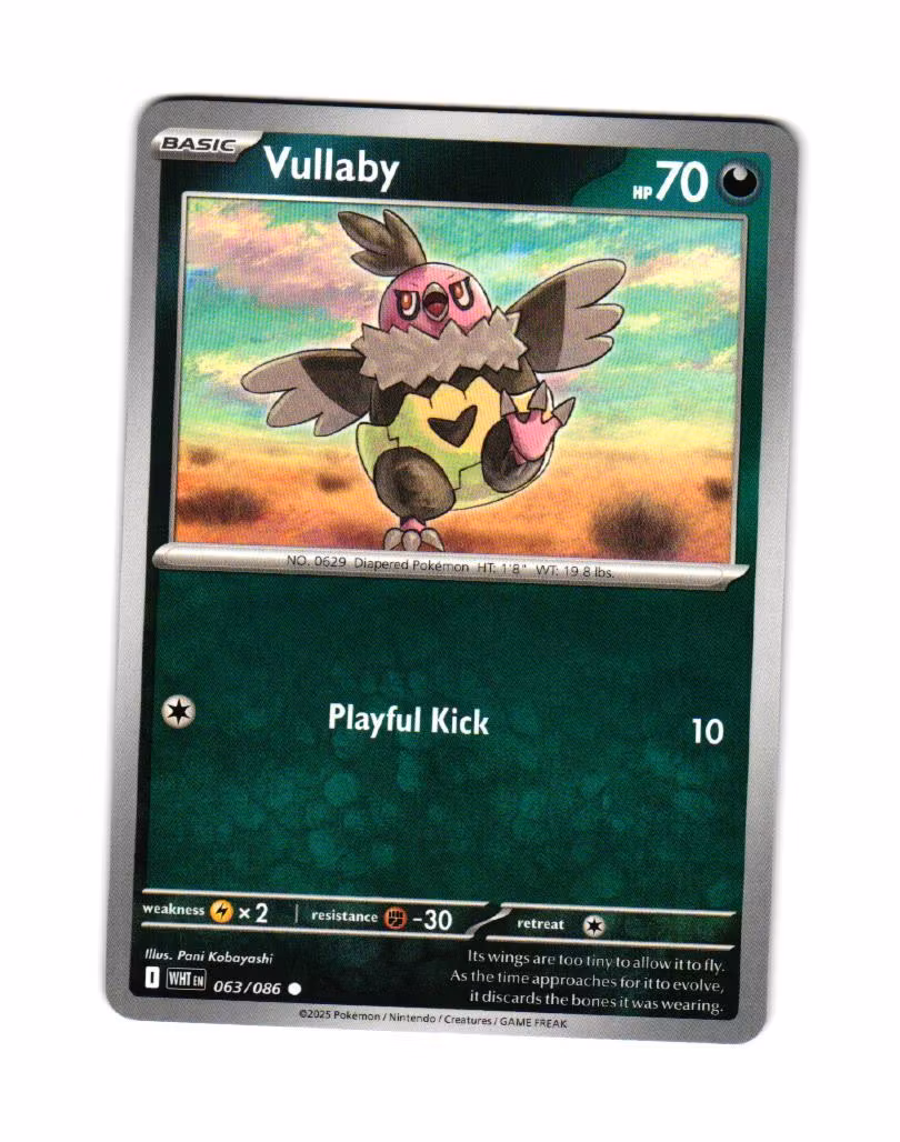 Vullaby Common 063/086 White Flare Pokemon