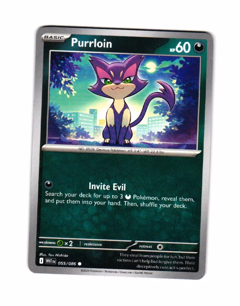 Purrloin Common 055/086 White Flare Pokemon