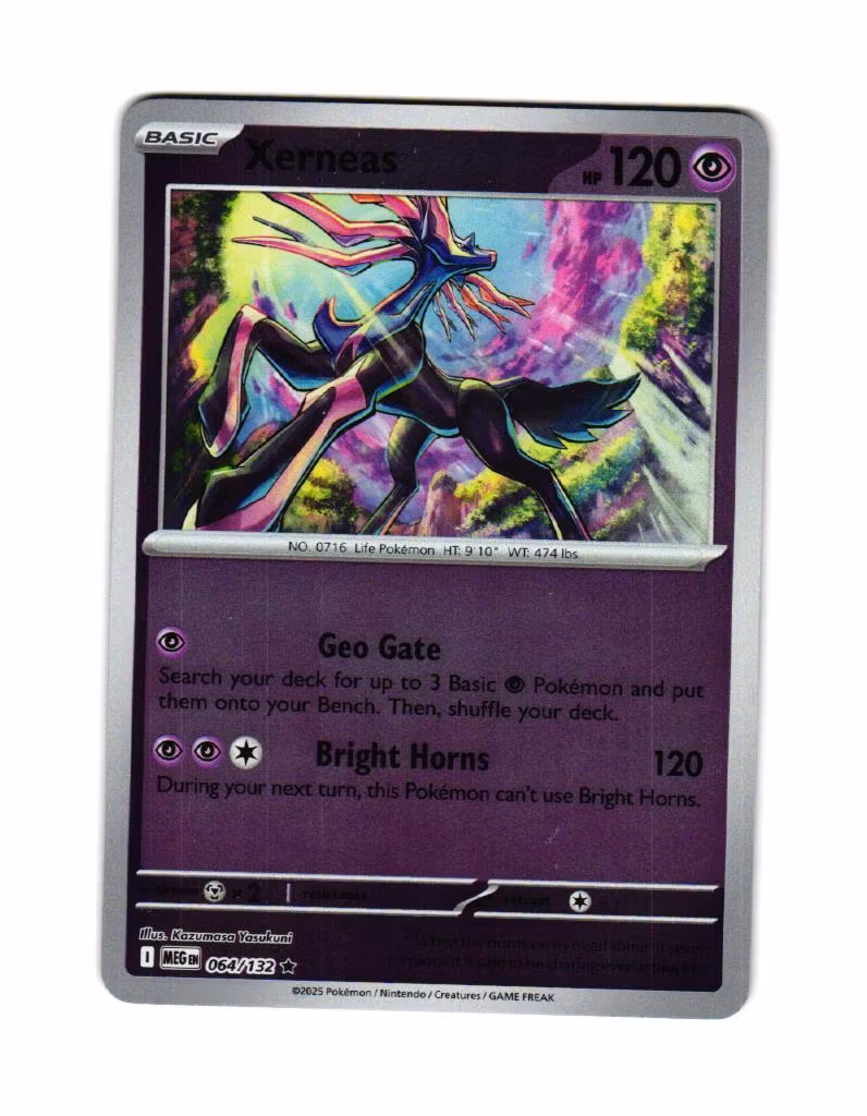 Xerneas Reverse Holo Rare 064/132 Mega Evolution Pokemon