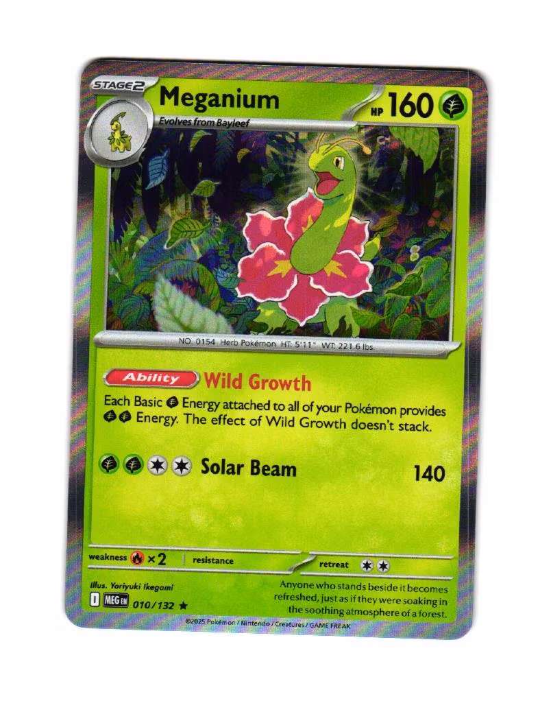 Meganium Holo Rare 010/132 Mega Evolution Pokemon
