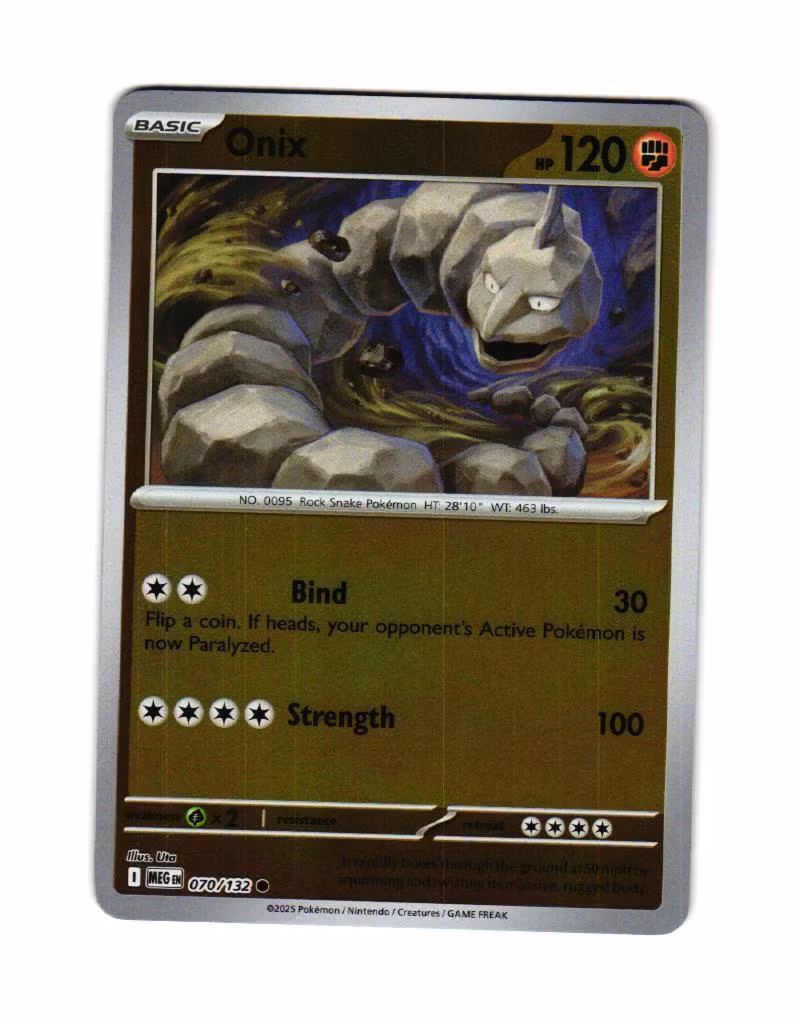 Onix Reverse Holo Common 070/132 Mega Evolution Pokemon