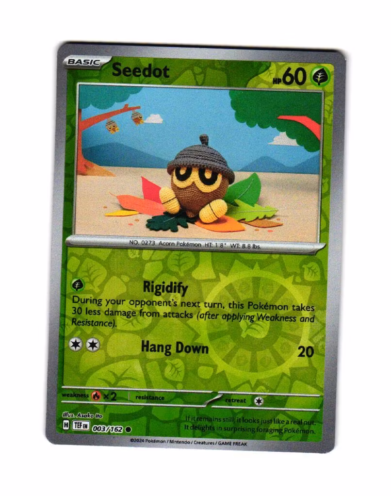 Seedot Reverse Holo Common 003/162 Temporal Forces Pokemon