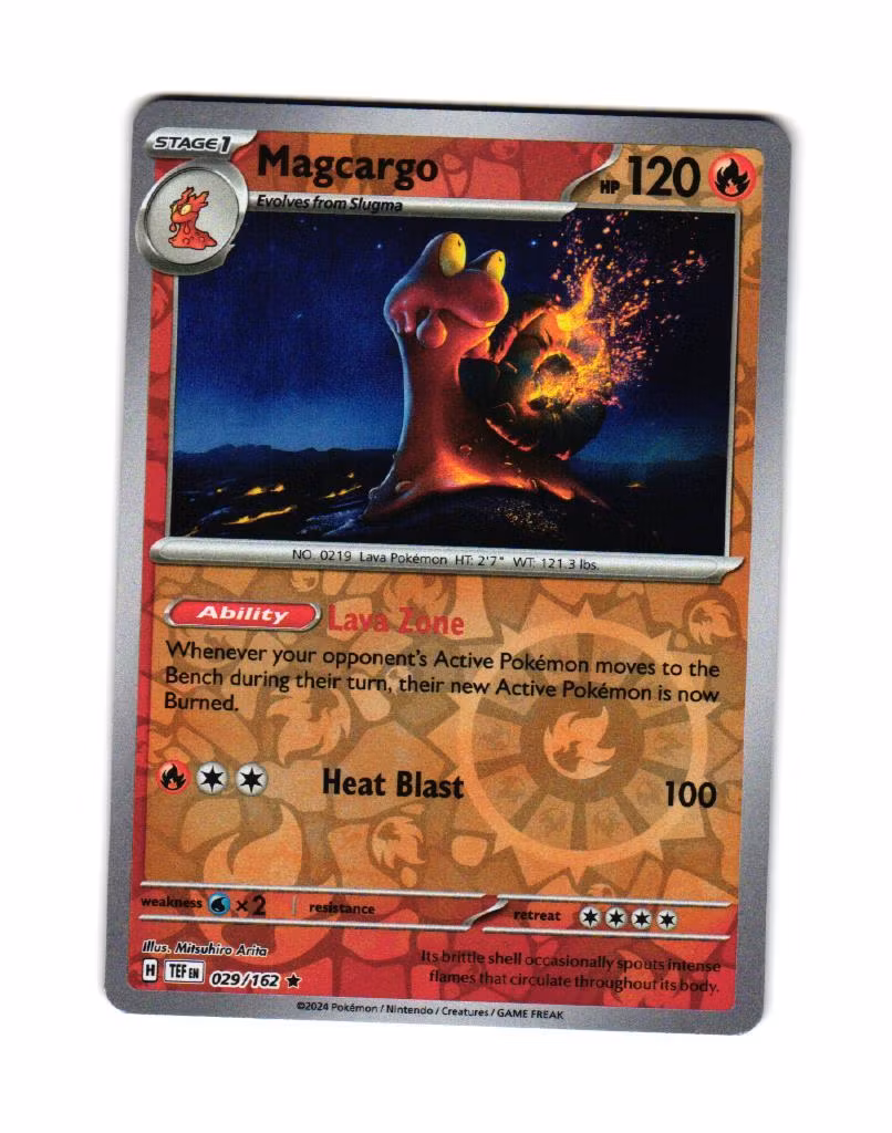 Magcargo Reverse Holo Rare 029/162 Temporal Forces Pokemon