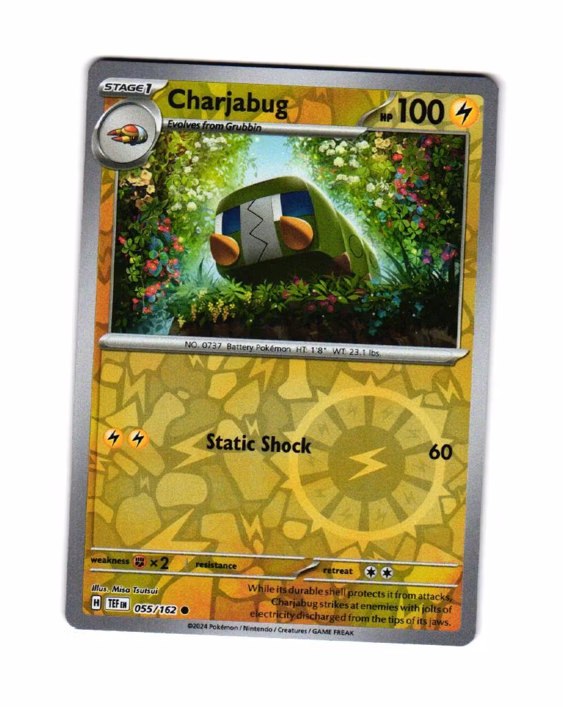 Charjabug Reverse Holo Common 055/162 Temporal Forces Pokemon