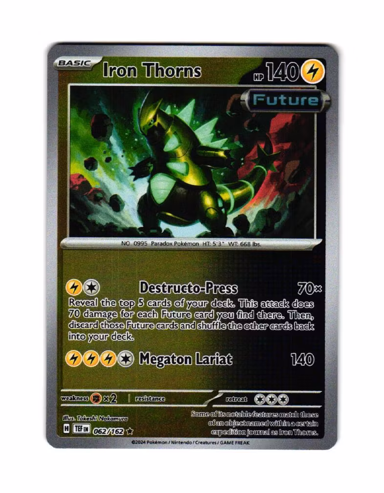 Iron Thorns Reverse Holo Rare 062/162 Temporal Forces Pokemon