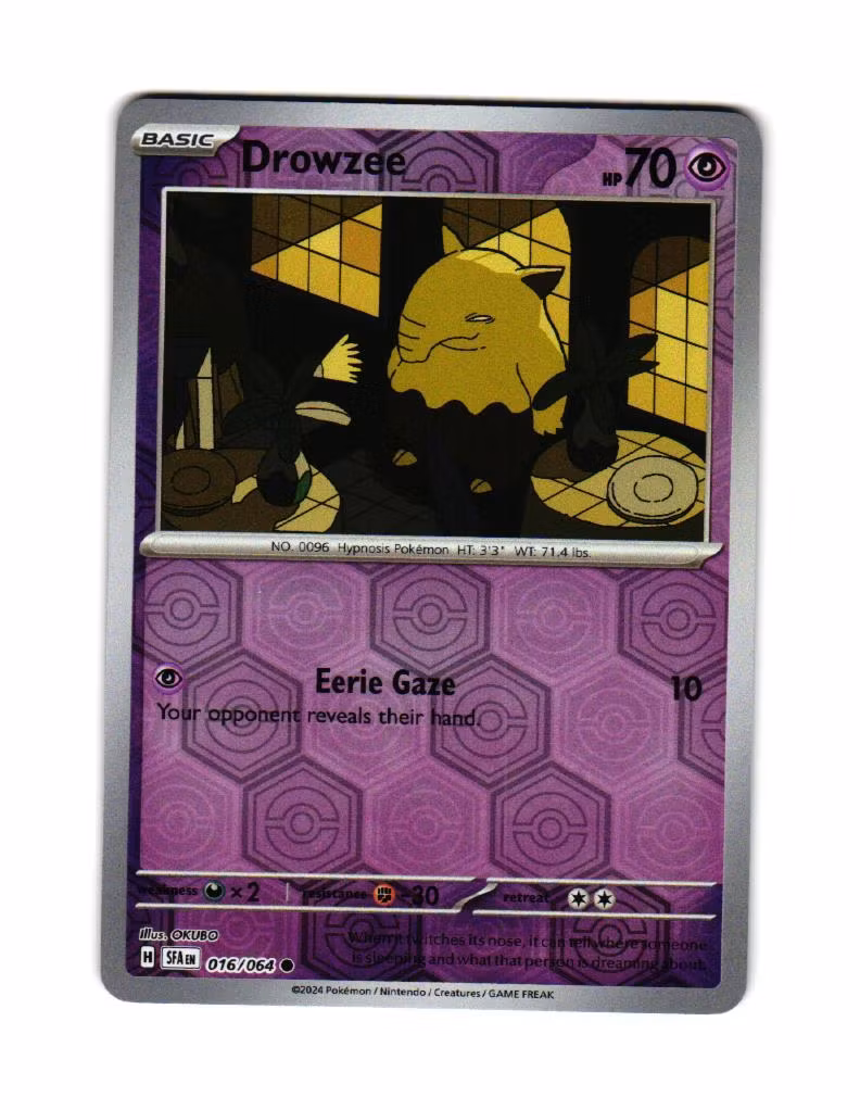 Drowzee Reverse Holo Common 016/064 Shrouded Fable Pokemon