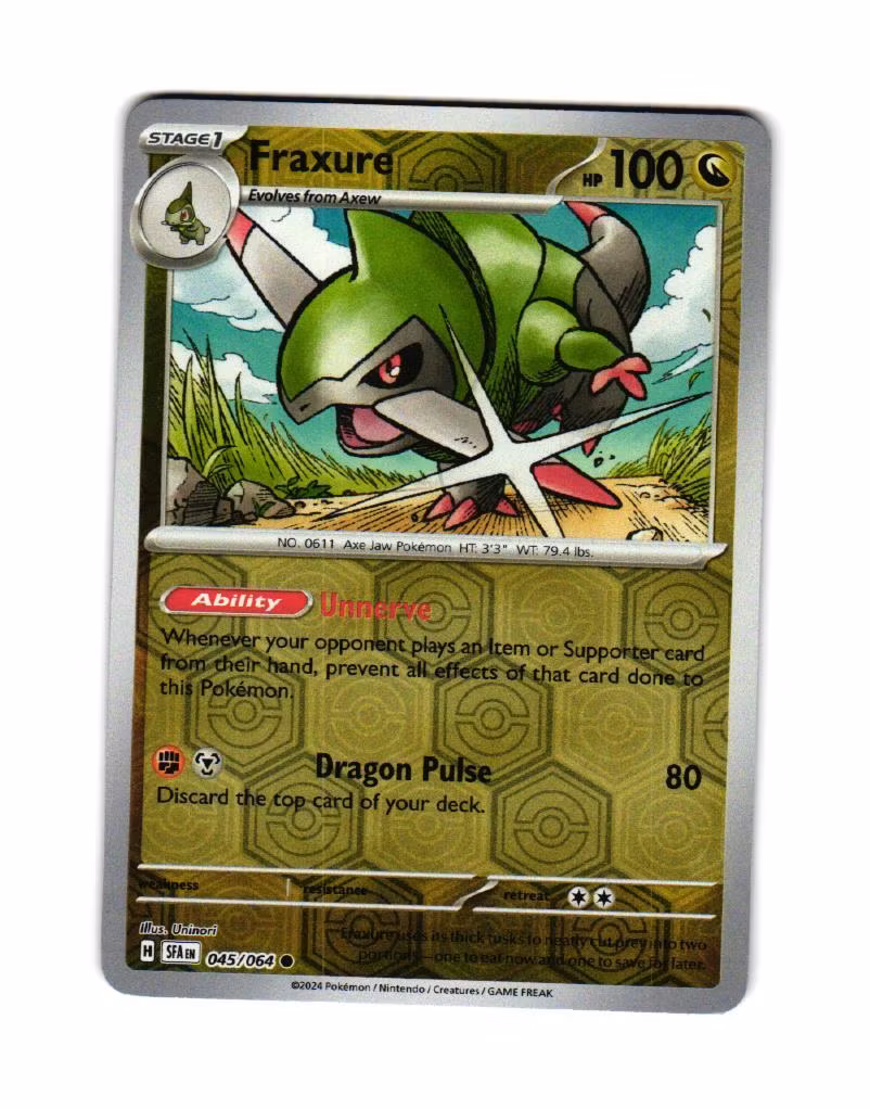 Fraxure Reverse Holo Common 045/064 Shrouded Fable Pokemon