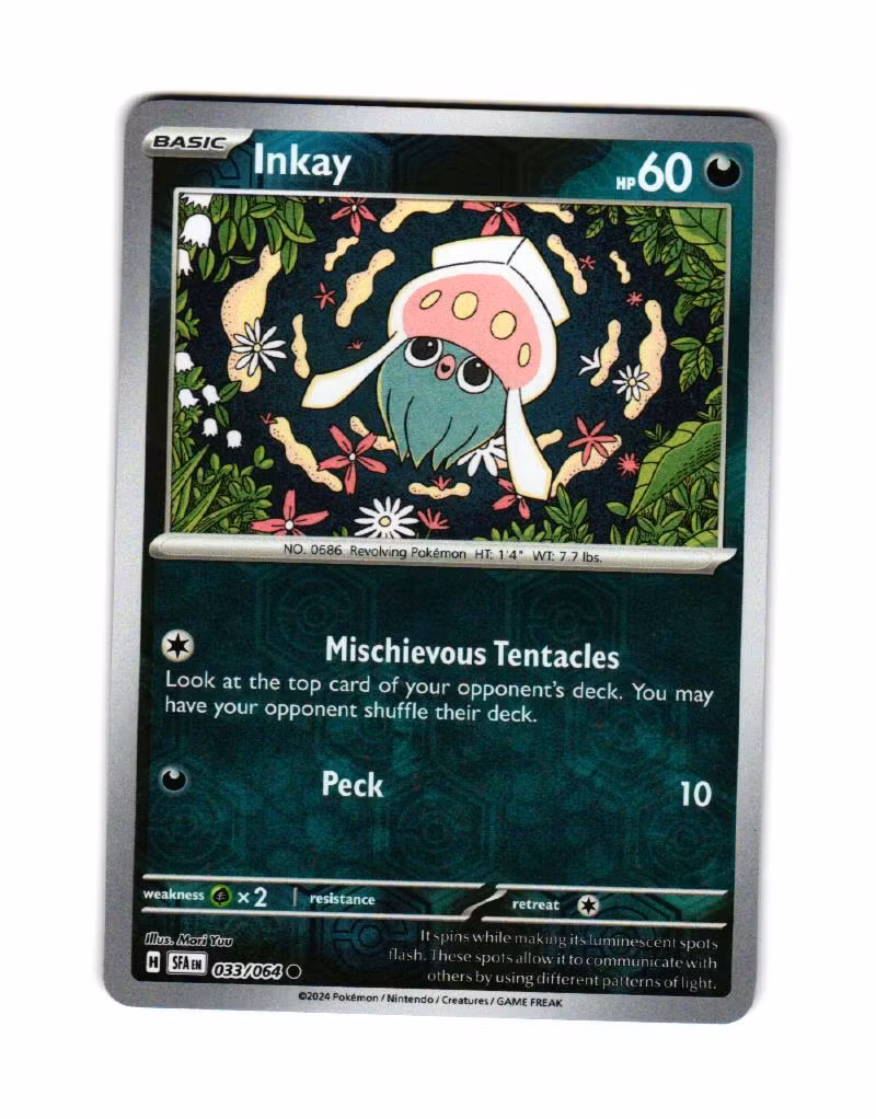 Inkay Reverse Holo Common 033/064 Shrouded Fable Pokemon