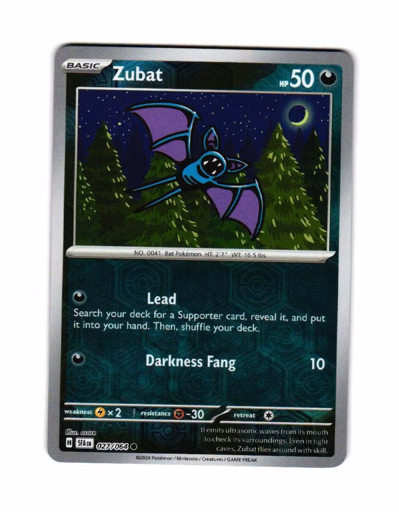 Zubat Reverse Holo Common 027/064 Shrouded Fable Pokemon
