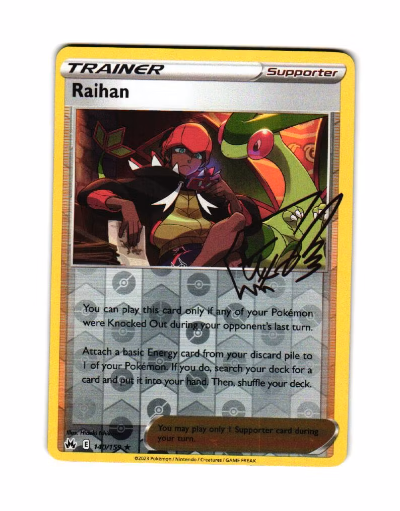 Raihan Reverse Holo Rare 140/159 Crown Zenith Pokemon
