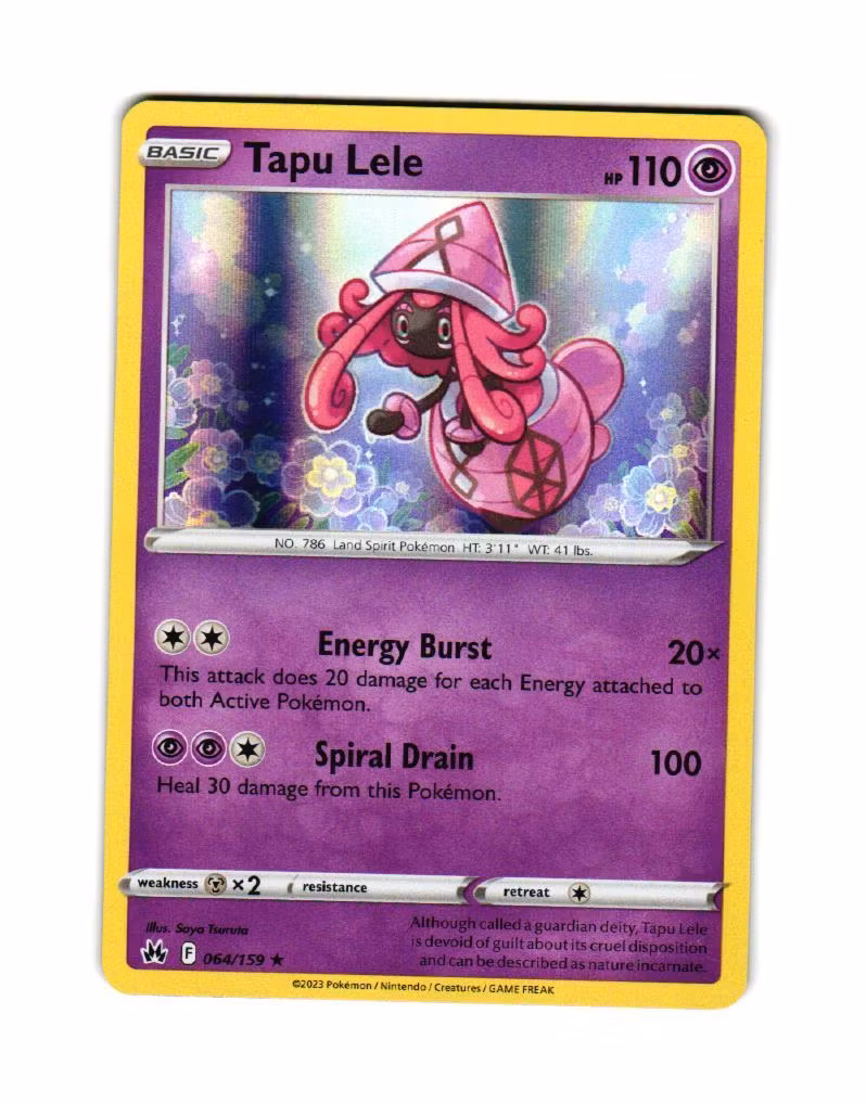Tapu Lele Holo Rare 064/159 Crown Zenith Pokemon
