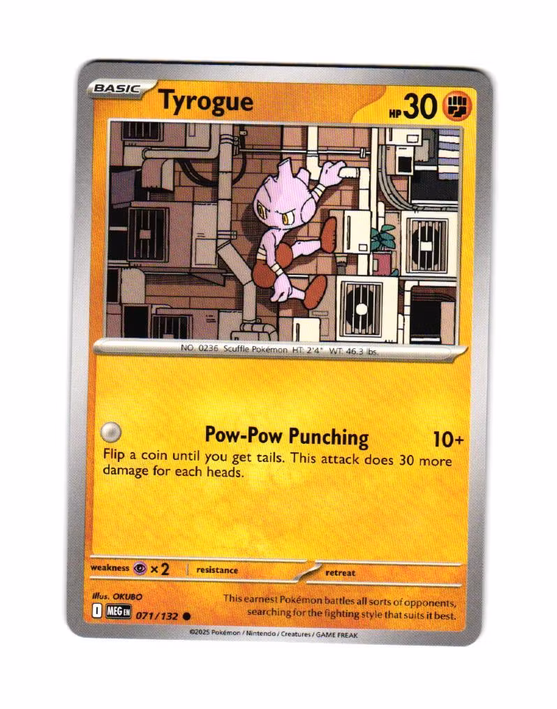 Tyrogue Common 071/132 Mega Evolution Pokemon