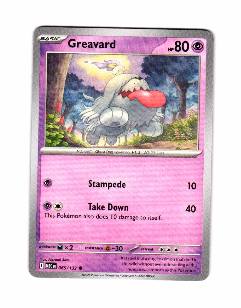 Greavard Common 065/132 Mega Evolution Pokemon
