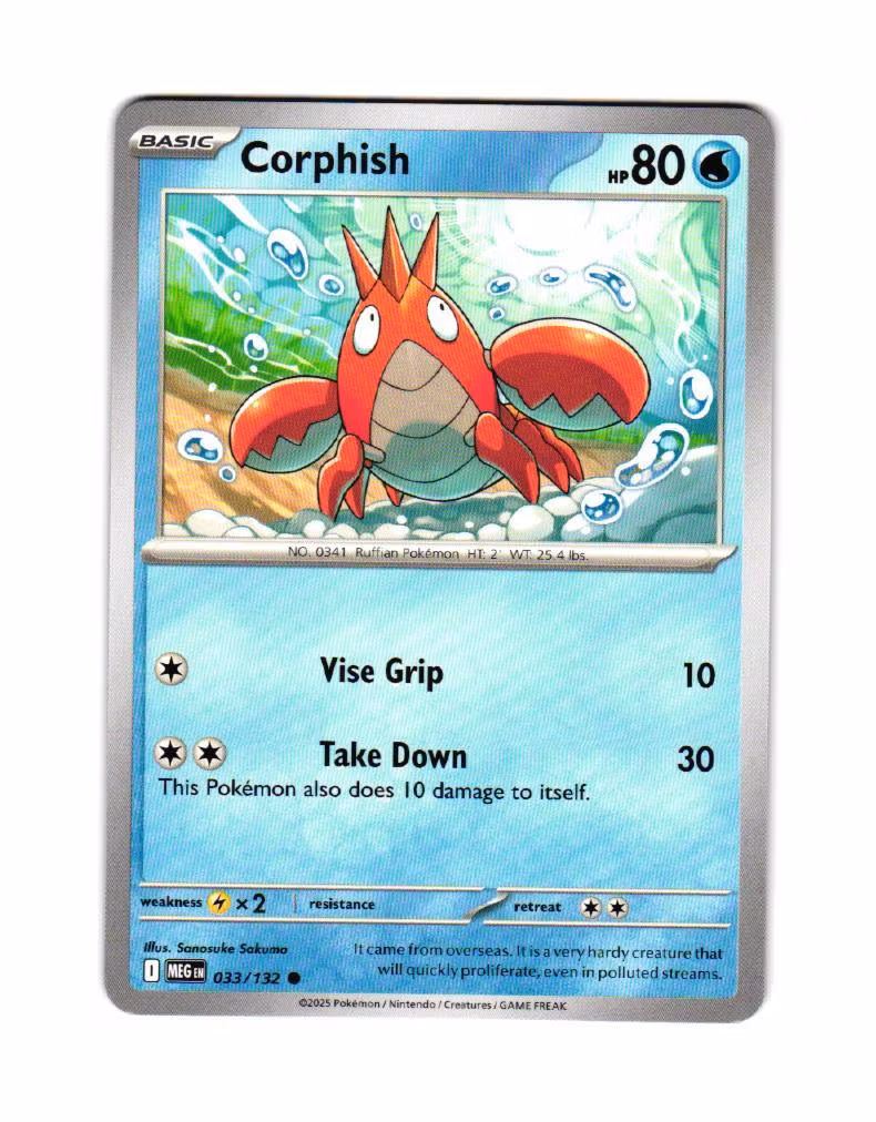 Corphish Common 033/132 Mega Evolution Pokemon