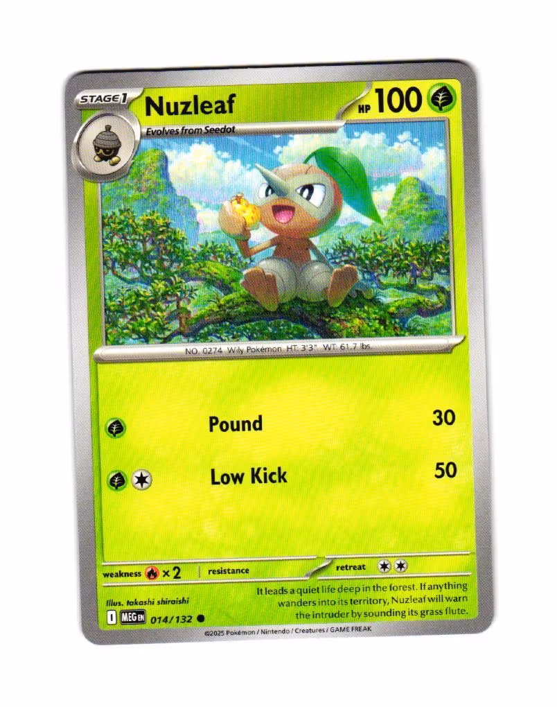 Nuzleaf Common 014/132 Mega Evolution Pokemon