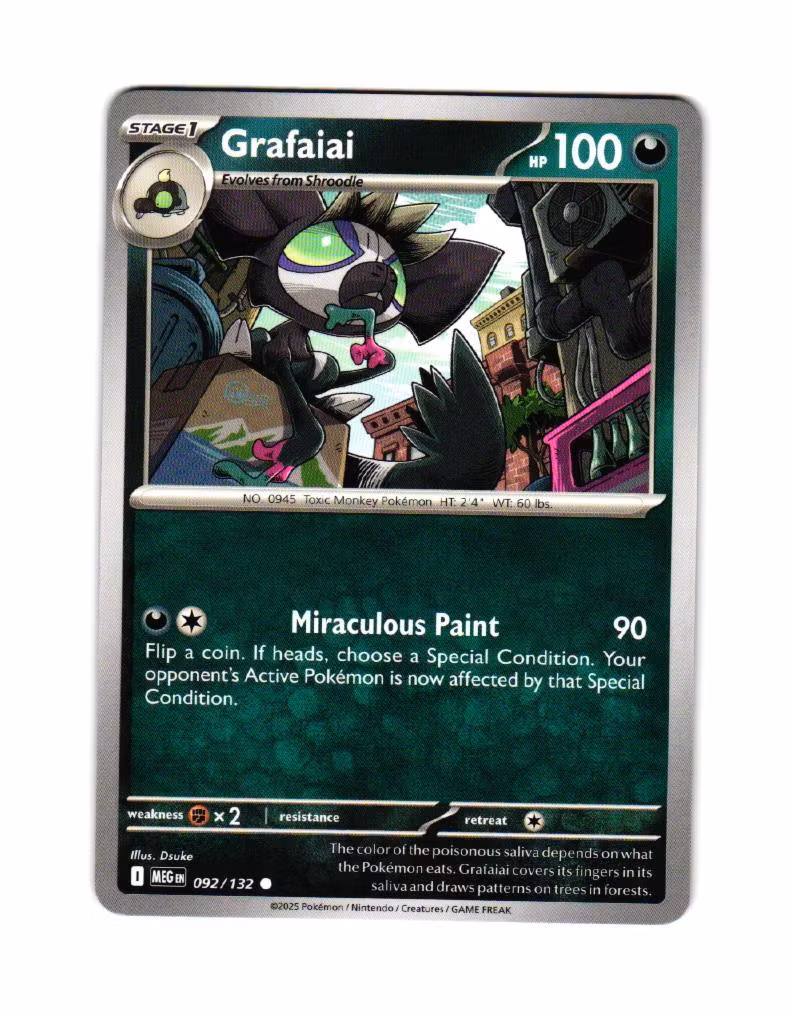 Grafaiai Common 092/132 Mega Evolution Pokemon
