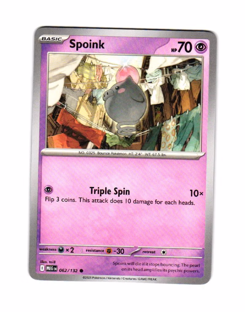 Spoink Common 062/132 Mega Evolution Pokemon