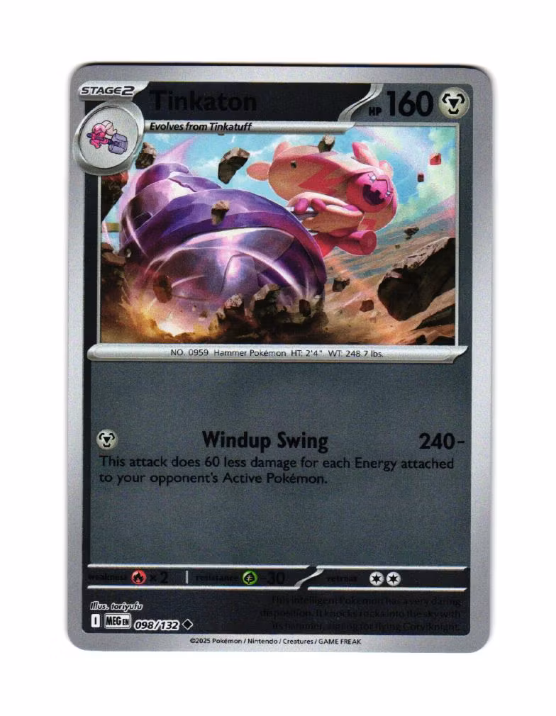 Tinkaton Reverse Holo Uncommon 098/132 Mega Evolution Pokemon