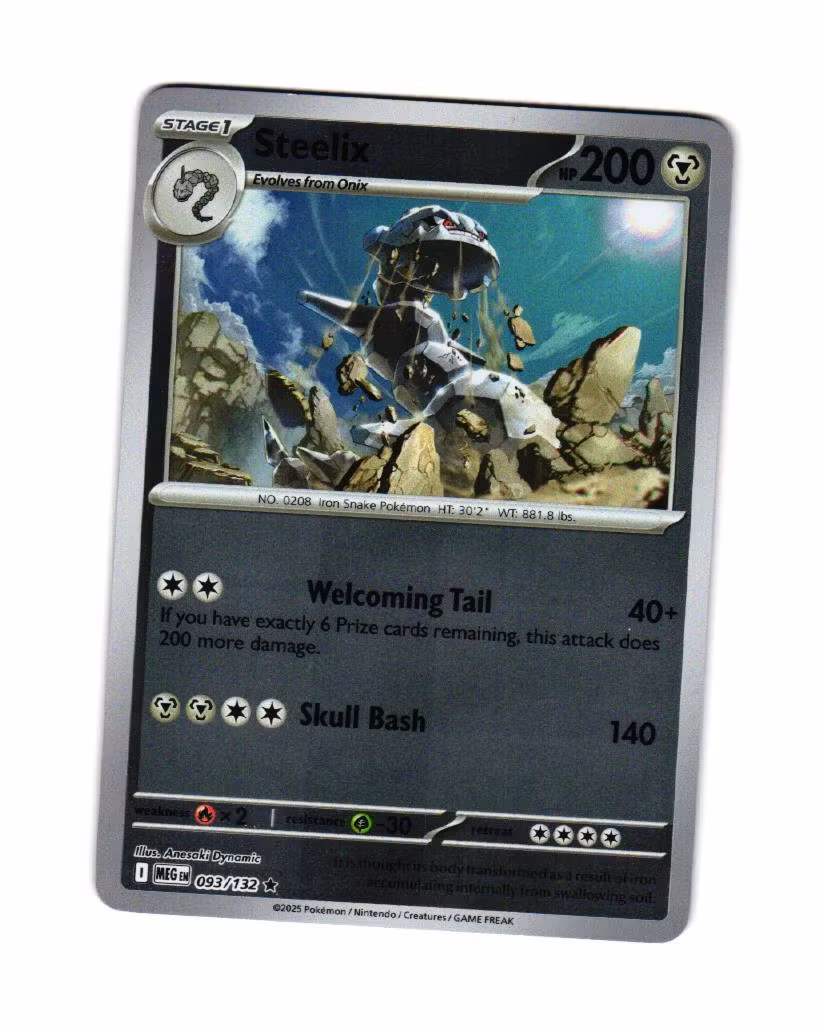 Steelix Reverse Holo Rare 093/132 Mega Evolution Pokemon