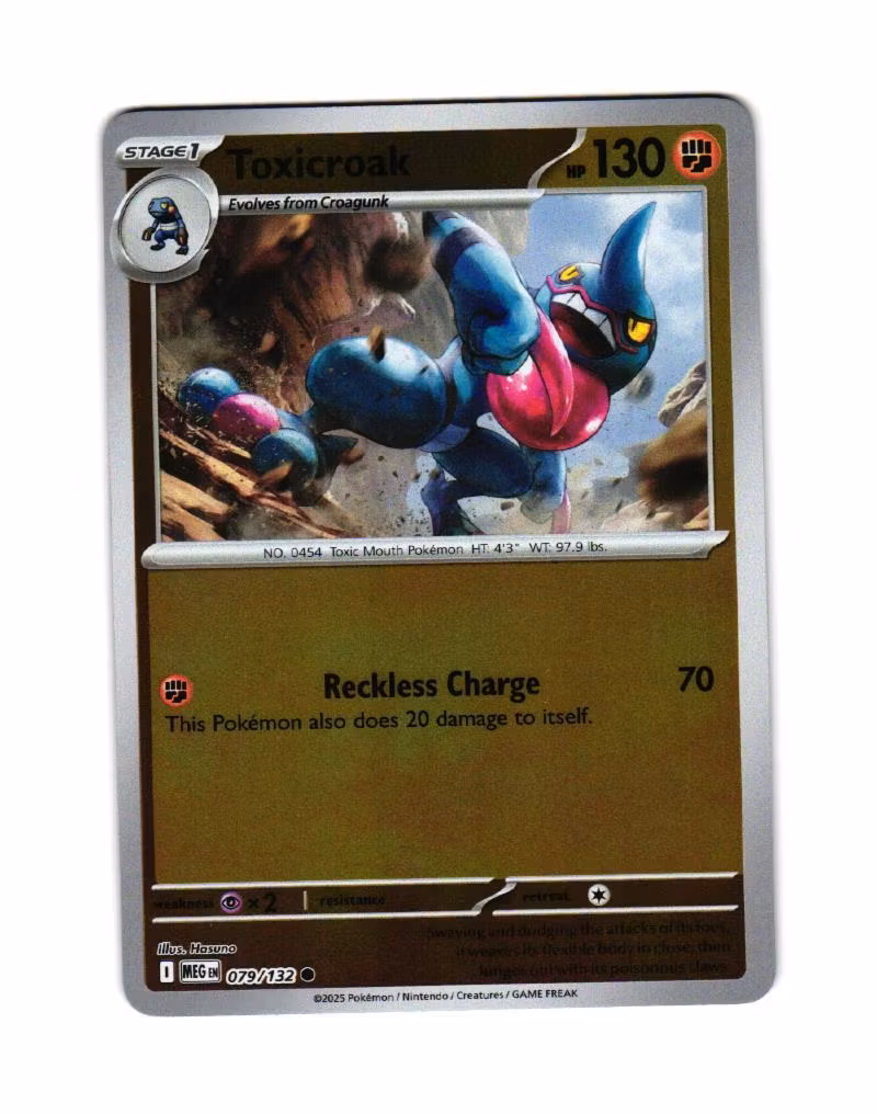 Toxicroak Reverse Holo Common 079/132 Mega Evolution Pokemon