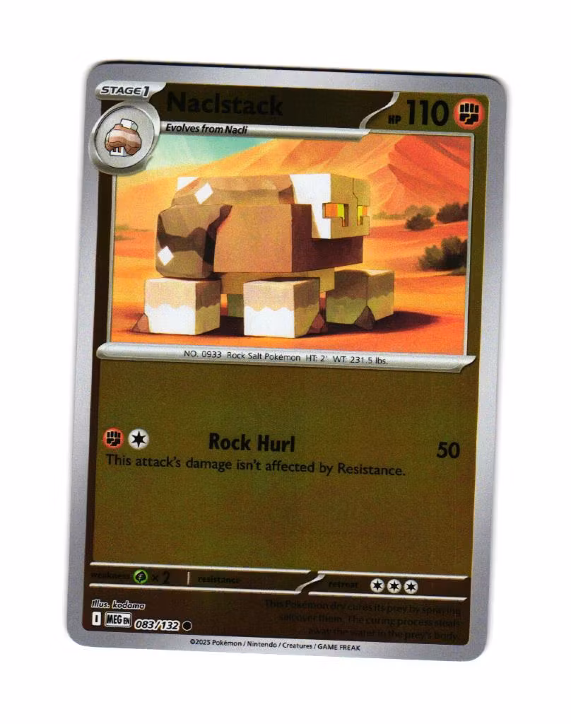 Naclstack Reverse Holo Common 083/132 Mega Evolution Pokemon