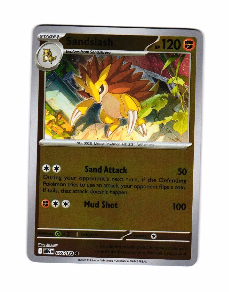 Sandlash Reverse Holo Common 069/132 Mega Evolution Pokemon