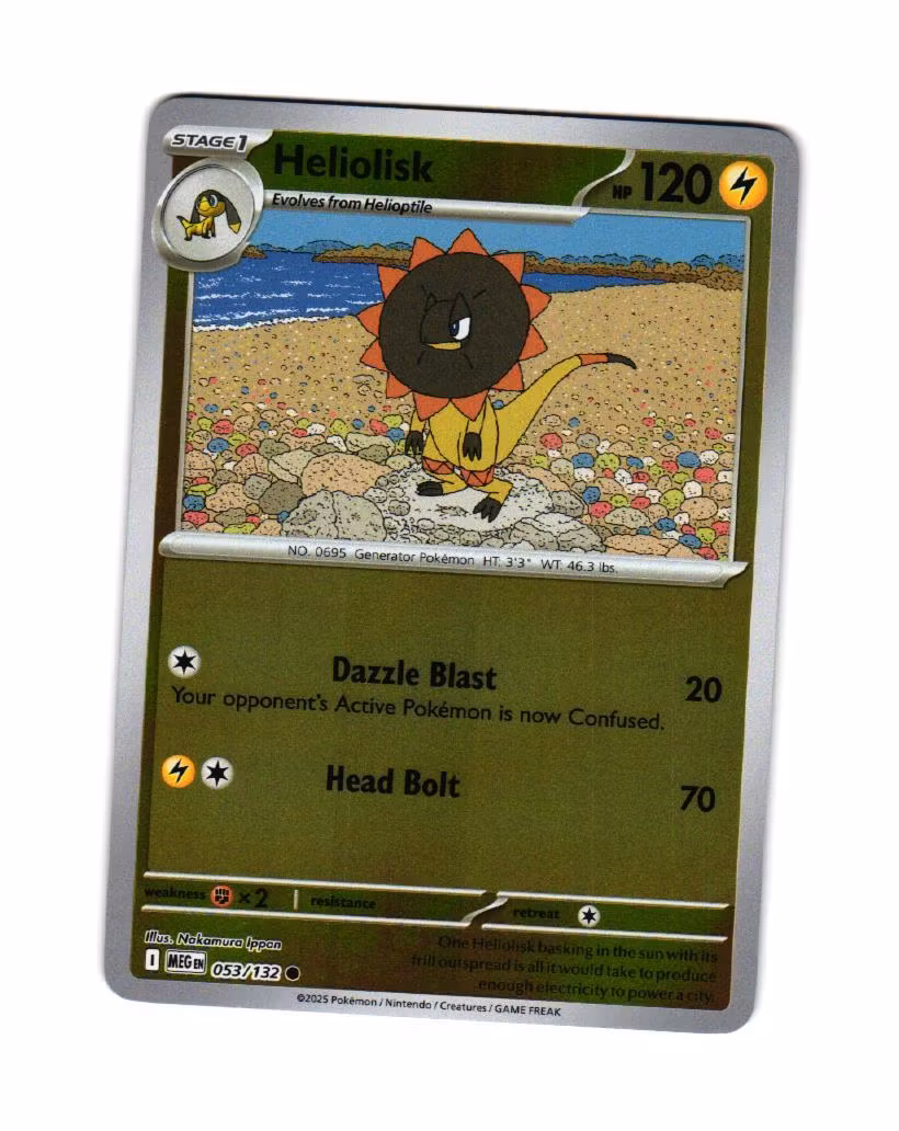 Heliolisk Reverse Holo Commnon 053/132 Mega Evolution Pokemon