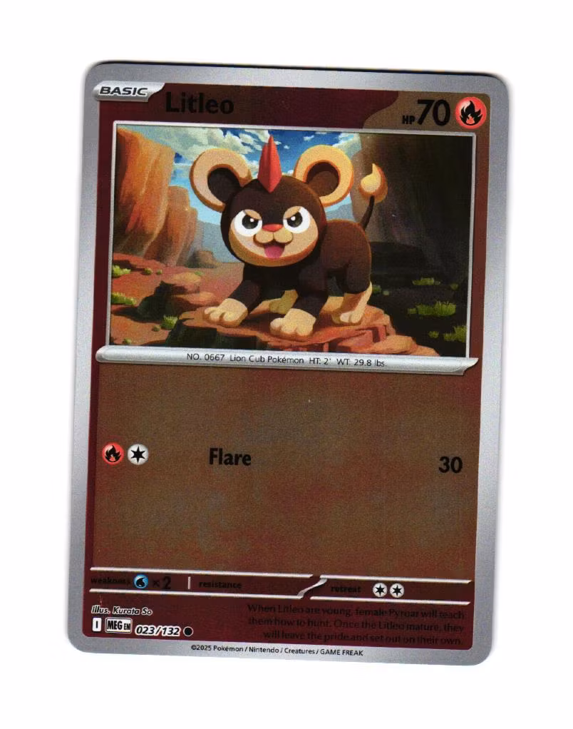 Litleo Reverse Holo Common 023/132 Mega Evolution Pokemon