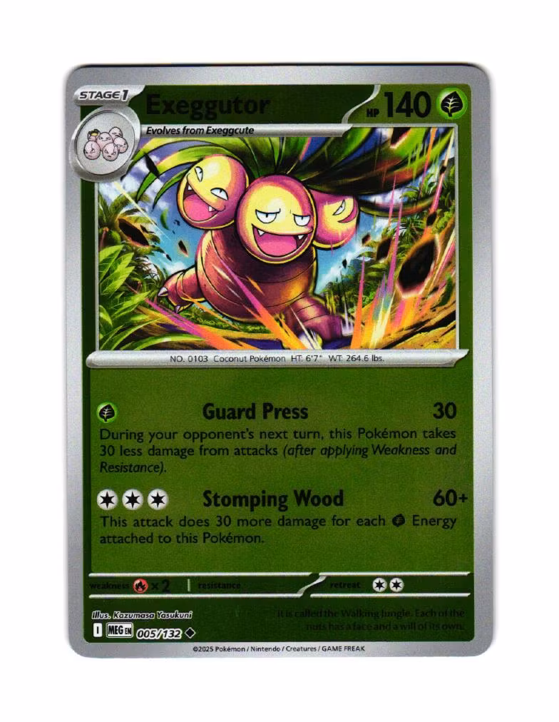 Exeggutor Reverse Holo Uncommon 005/132 Mega Evolution Pokemon