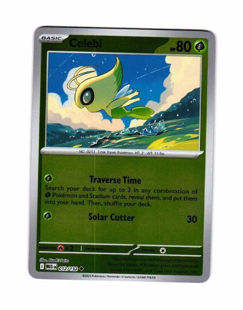 Celebi Reverse Holo Uncommon 012/132 Mega Evolution Pokemon