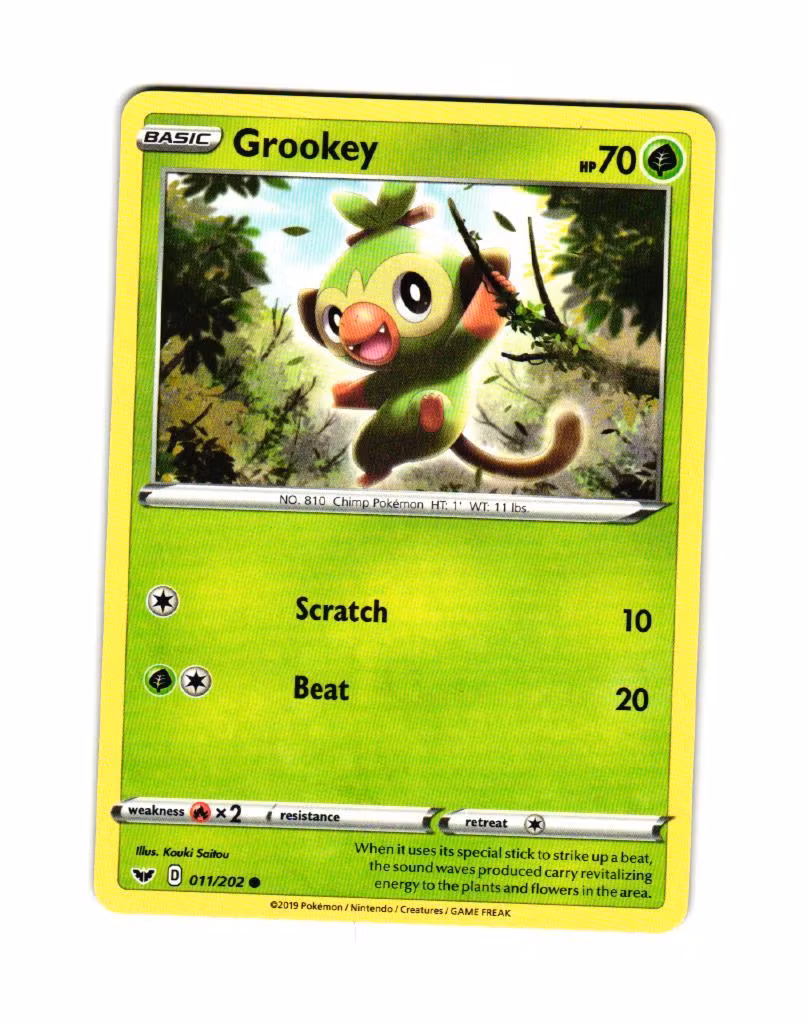 Grookey Common 011/202 Sword and Shield Pokemon