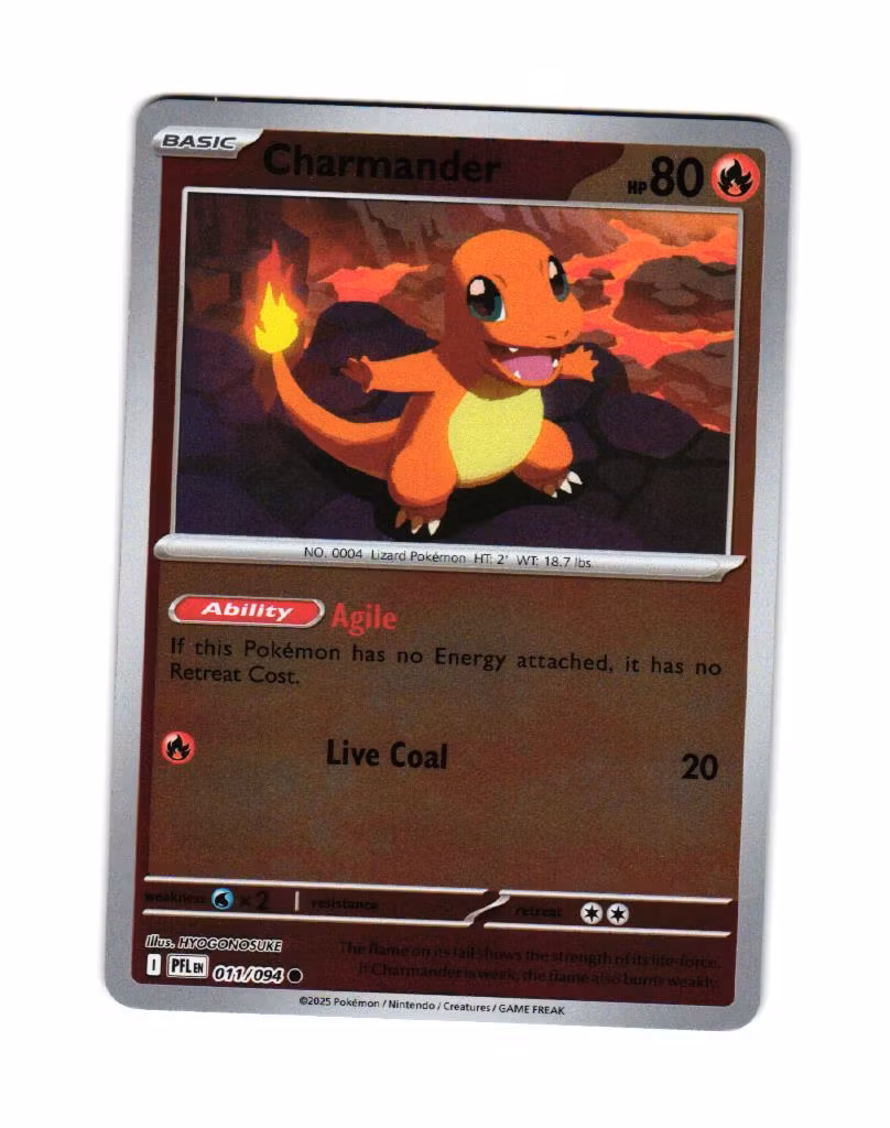 Charmander Reverse Holo Common 011/094 Phantasmal Flames Pokemon
