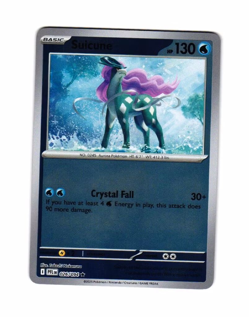 Suicune Reverse Holo Rare 026/094 Phantasmal Flames Pokemon