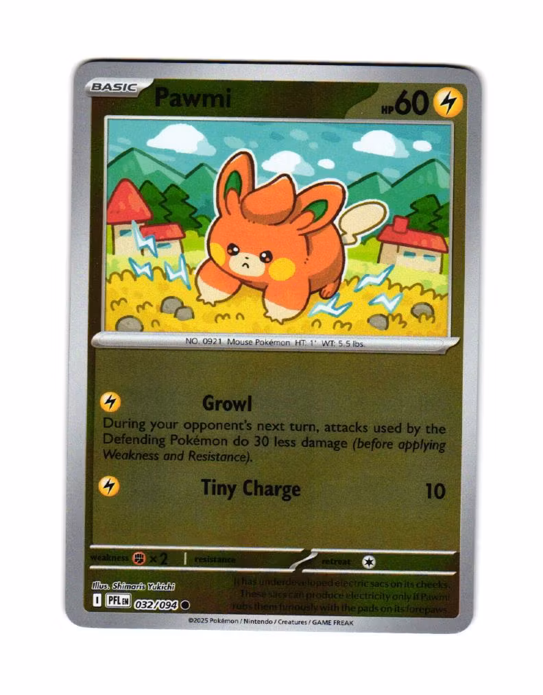 Pawmi Reverse Holo Common 032/094 Phantasmal Flames Pokemon