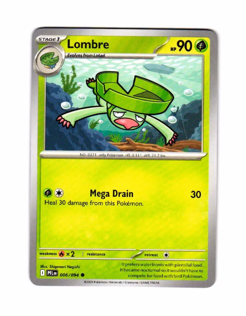 Lombre Common 006/094 Phantasmal Flames Pokemon