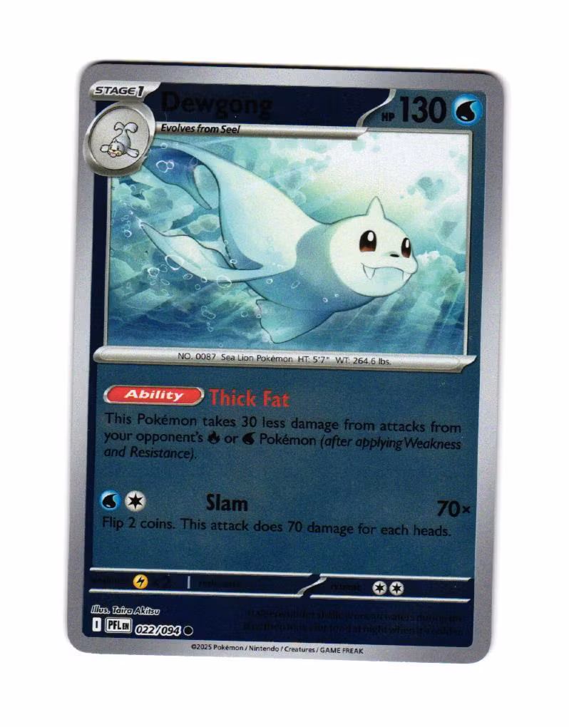 Dewgong Reverse Holo Common 022/094 Phantasmal Flames Pokemon