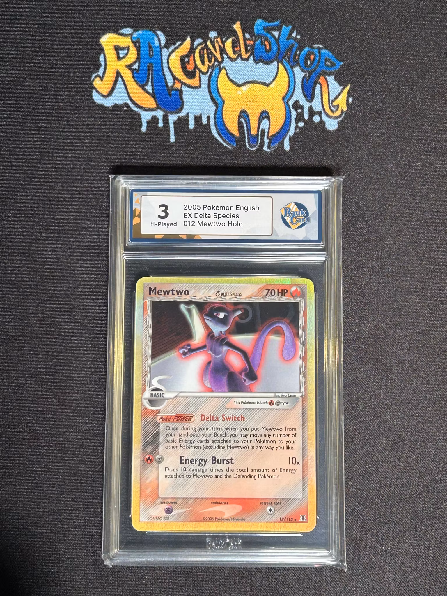 Mewtwo Holo 012 EX Delta Species Graded Card 3 Rauk Card