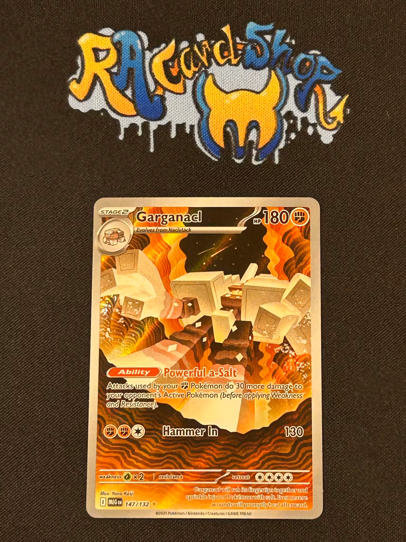 Garganacl illustration Rare 147/132 Mega Evolution Pokemon