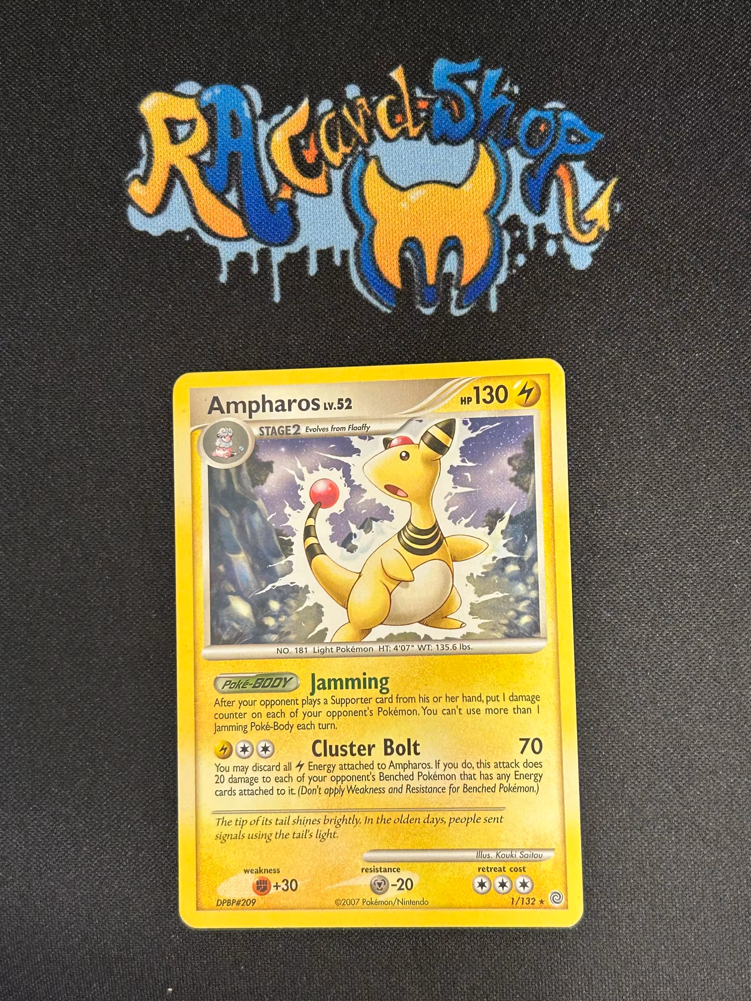 Ampharos LV.52 Rare 1/132 Secret Wonders Pokemon