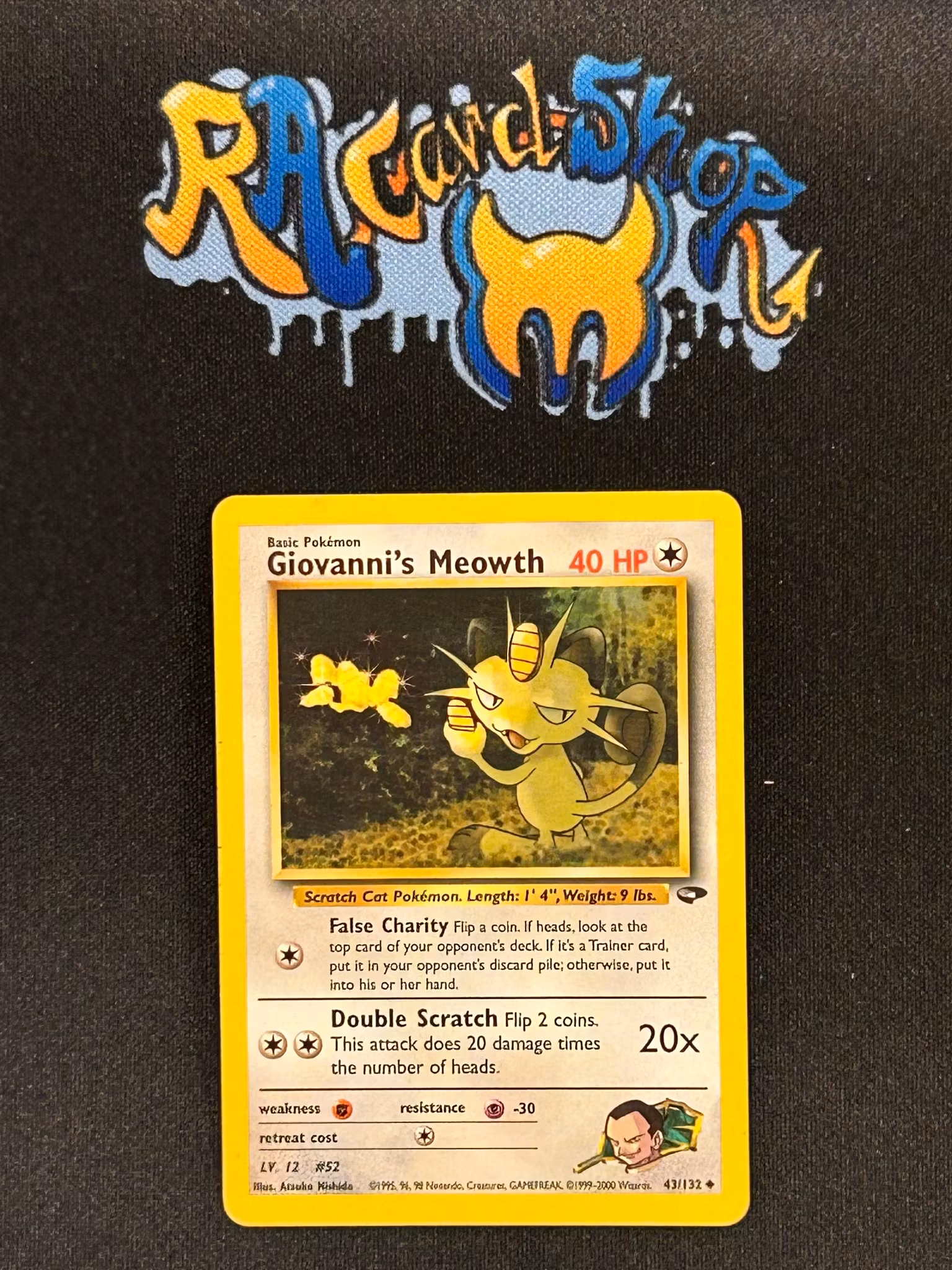 Giovannis Meowth Uncommon 43/132 Gym Challenge Pokemon