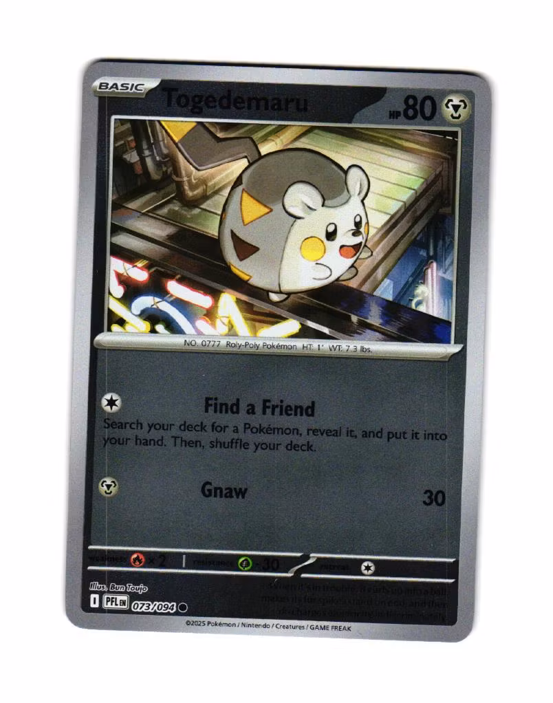 Togedemaru Reverse Holo Common 073/094 Phantasmal Flames Pokemon