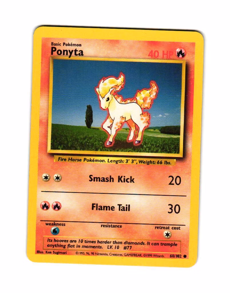 Ponyta Common 60/102 Base Set Pokemon