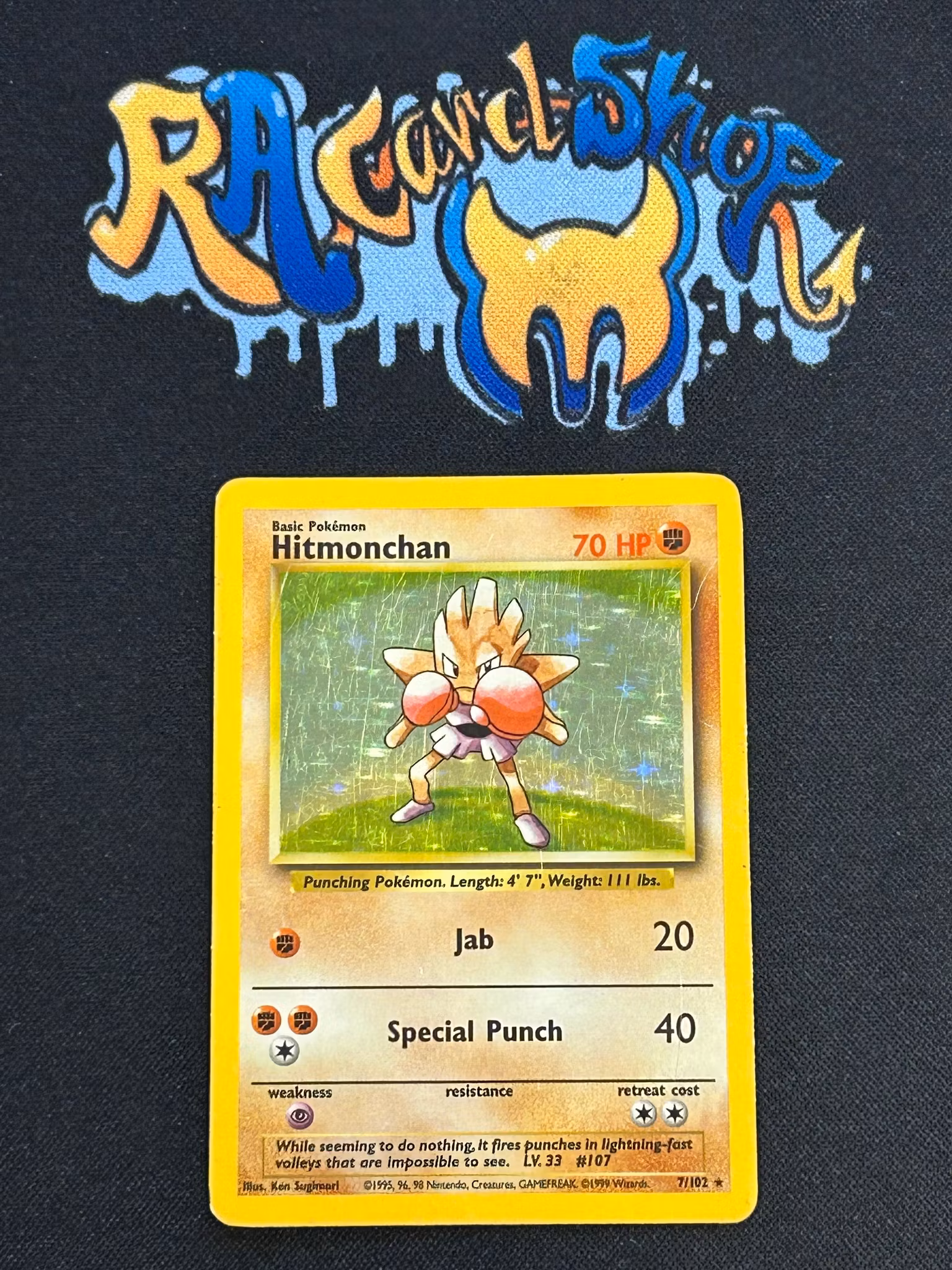 Hitmonchan Holo Rare 7/102 Base Set Pokemon