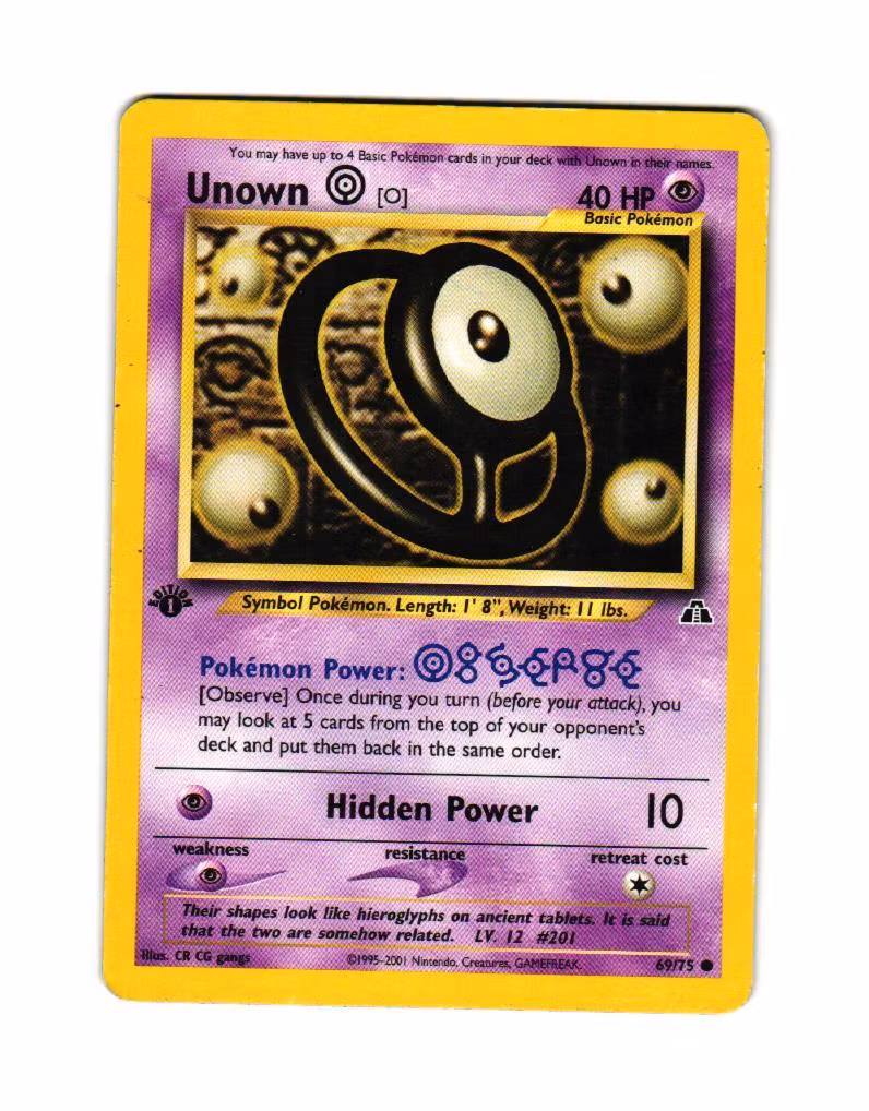 Unown 1st Edition Common 69/75 Neo Discovery Pokemon