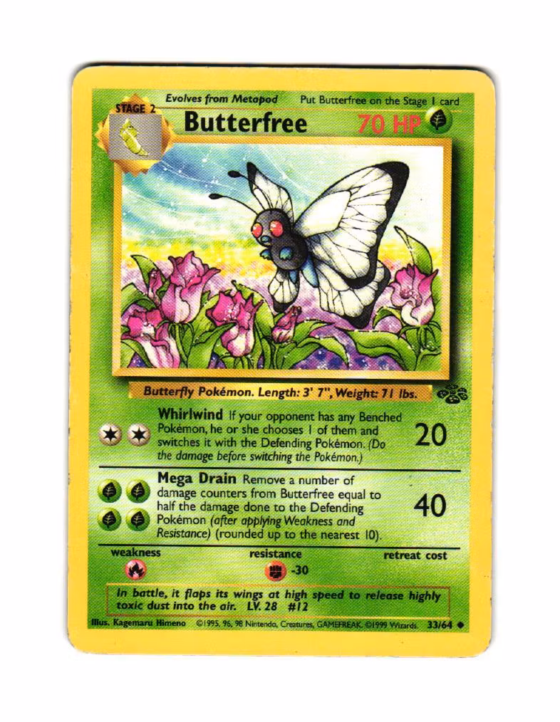 Butterfree Rare 33/64 Jungle Pokemon
